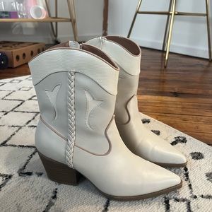 Target beige/cream cowboy booties